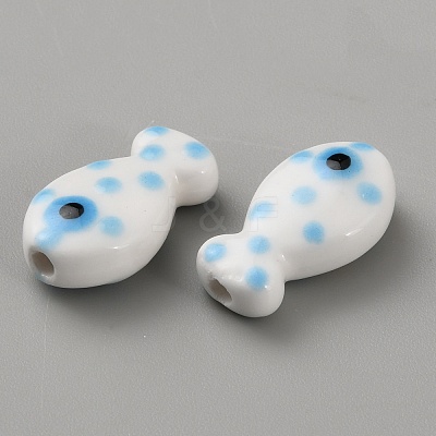 Handmade Porcelain Beads PORC-WH20001-02B-1