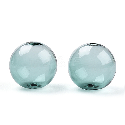 Transparent Blow High Borosilicate Glass Globe Beads GLAA-T003-09E-1