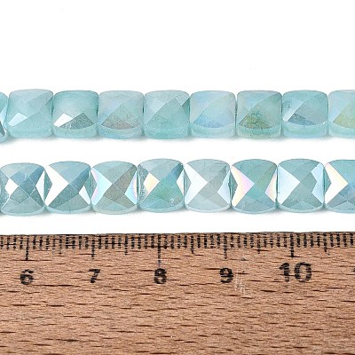 Electroplate Crackle Imitation Jade Glass Beads Strands EGLA-Q135-02A-A03-1