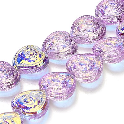 Electroplate Baking Paint Glass Beads Strands EGLA-K061-13A-AB07-1