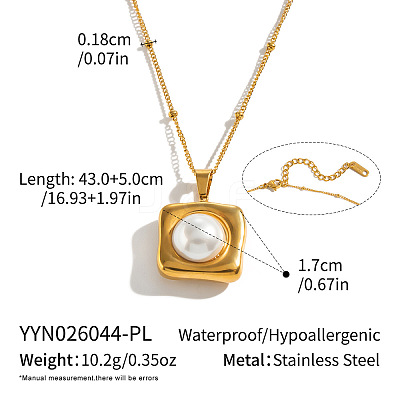 304 Stainless Steel Geometric Pendant Satellite Chain Necklaces for Women TW1524-4-1