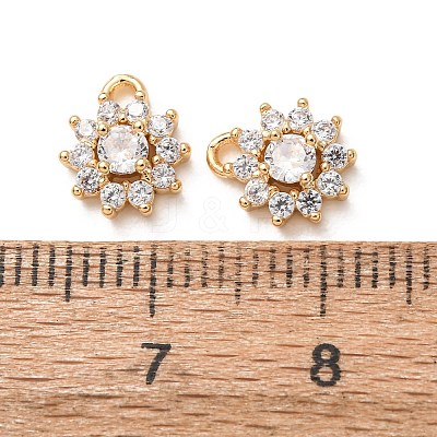 Brass Micro Pave Cubic Zirconia Charms CU-K002-39G-C-1