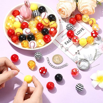 50Pcs Planting Acrylic Beads SACR-CJC0010-01A-1
