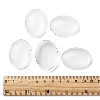 Transparent Oval Glass Cabochons GGLA-R022-40x30-1