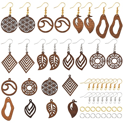 DIY Leaf Dangle Earring Making Kits DIY-FS0008-63B-1