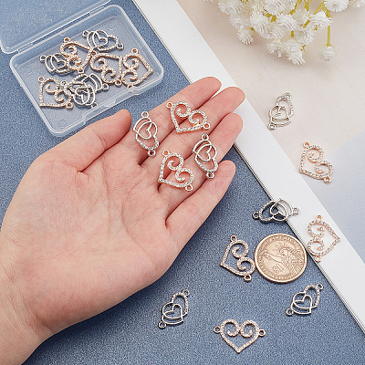 20Pcs 2 Colors Alloy Crystal Rhinestone Links ALRI-PH0001-22-1