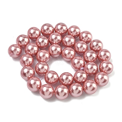 Electroplated Shell Pearl Beads Strands BSHE-G041-12mm-05-1