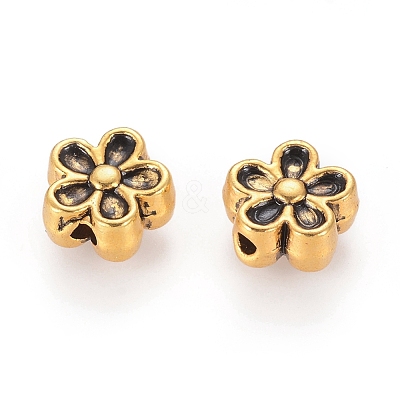 Tibetan Style Alloy 3D Flower Beads GLF0476Y-1