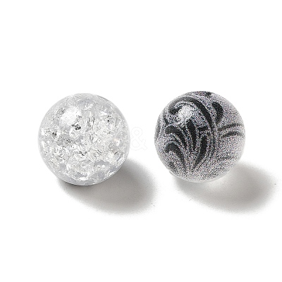 Duotone Spray Painted Crackle Acrylic Beads OACR-G029-02C-1