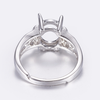 Adjustable Brass Solitaire Ring Settings X-KK-G330-09P-1