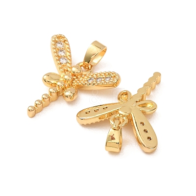 Brass Micro Pave Clear Cubic Zirconia Pendants CU-CBADD64-04G-1