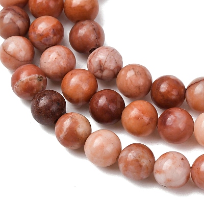 Natural Pink Aventurine Beads Strands G-G735-41-6mm-1