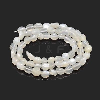 Natural White Moonstone Nuggets Beads Strands X-G-J335-45-1