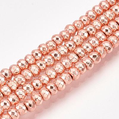 Electroplate Non-magnetic Synthetic Hematite Bead Strands G-Q465-21RG-1