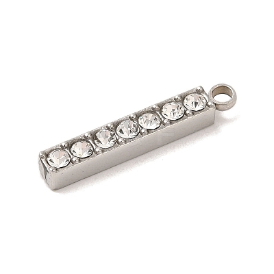 304 Stainless Steel Rhinestone Pendants STAS-S131-10P-1
