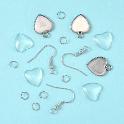 DIY Heart Dangle Earring Making Kits DIY-FS0009-18-1