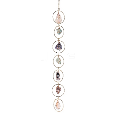 Nuggets Chakra Gemstone Chandelier Hanging Suncatcher AJEW-Q143-02-1