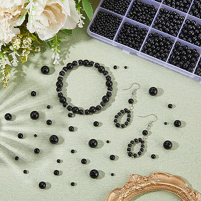 3400Pcs 6 Styles ABS Plastic Imitation Pearl Beads KY-SP0001-51-1