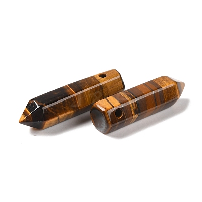 Natural Tiger Eye Pointed Pendants G-D460-01M-1