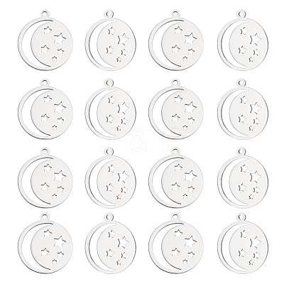 201 Stainless Steel Laser Cut Pendants STAS-UN0034-60-1
