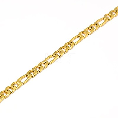 304 Stainless Steel Figaro Chain Necklace Making STAS-A028-N023G-1