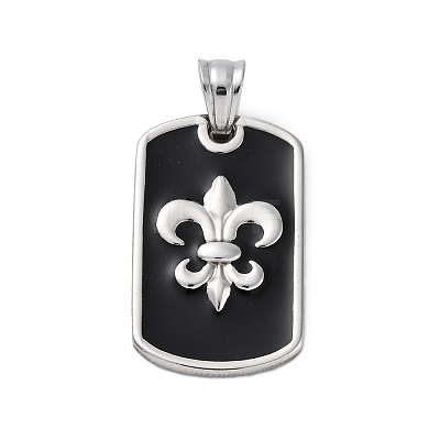 304 Stainless Steel Enamel Pendants STAS-U043-06B-P-1