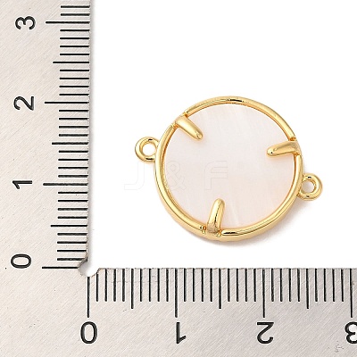Rack Plating Brass Micro Pave Clear Cubic Zirconia Fe Connector Charms KK-L220-003G-02-1
