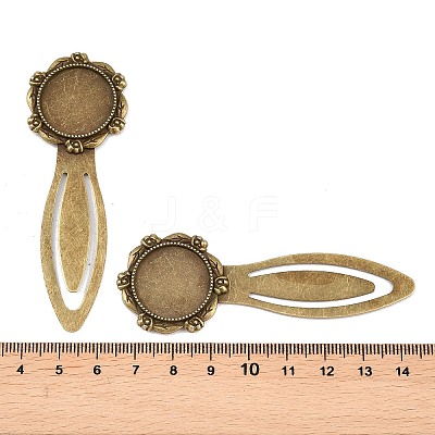 Iron Bookmark Cabochon Setting PALLOY-S033-09AB-NR-1