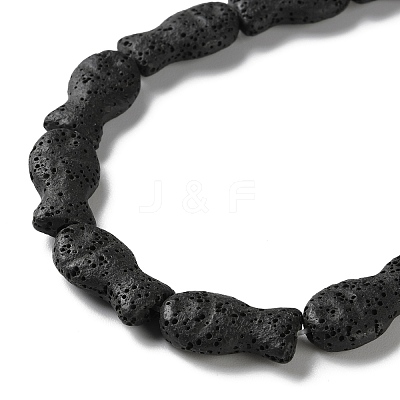 Fish Dyed Natural Lava Rock Beads Strands G-O126-01A-07-1