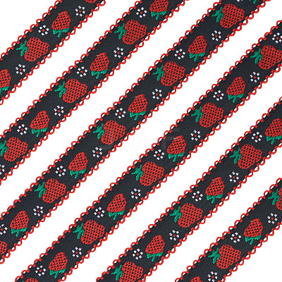 10Yards Polyester Strawberry Ribbon OCOR-TA0003-62C-1