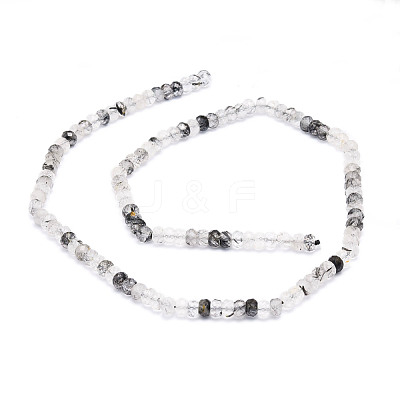 Natural Black Rutilated Quartz Beads Strands G-E569-H09-1