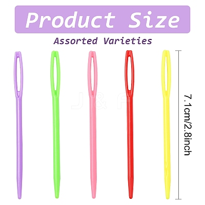 Child Plastic Knit Needles Sewing Knitting Cross Stitch TOOL-YW0001-78A-1