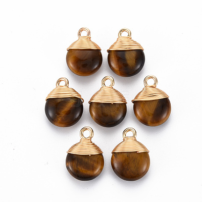 Natural Tiger Eye Pendants G-S359-288B-1
