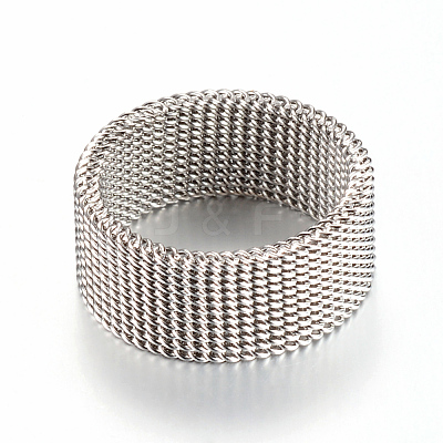 Tarnish Resistant 304 Stainless Steel Finger Rings X-MAK-R010-17mm-1