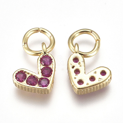 Brass Micro Pave Cubic Zirconia Charms ZIRC-F111-08G-07-1