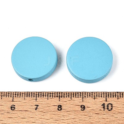 Painted Natural Poplar Wood Beads WOOD-S045-063B-07-1