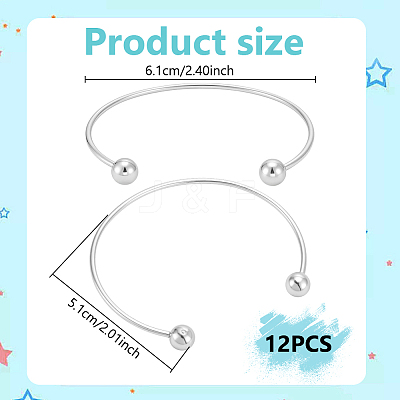 12Pcs 304 Stainless Steel European Style Torque Bangles Making FIND-UN0007-46-1