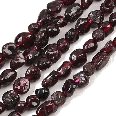 Natural Garnet Nuggets Beads Strands G-J335-32-1