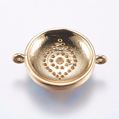 Brass Micro Pave Cubic Zirconia Links ZIRC-F077-10G-1
