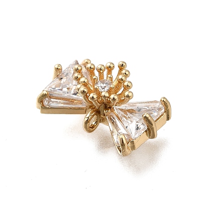Brass Pave Cubic Zirconia Charms KK-Q048-13G-1
