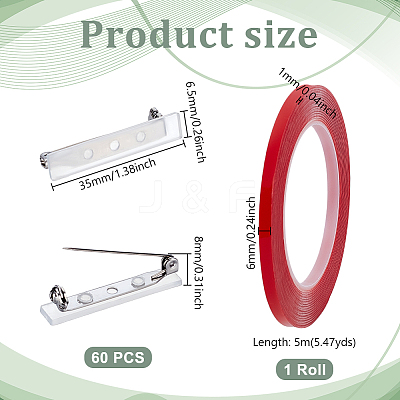 Rectangle Stainless Steel Brooches JEWB-GA0001-32-1
