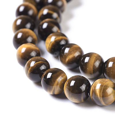 Natural Tiger Eye Round Bead Strands G-L411-07-8mm-1