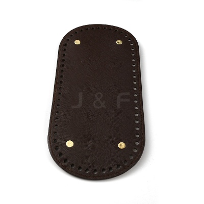 Oval PU Leather Knitting Crochet Bags Nail Bottom Shaper Pad PURS-WH0001-63C-1