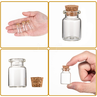 Glass Wishing Bottle Bead Containers X-CON-Q012-1