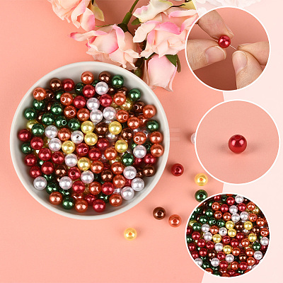 6 Colors Imitation Pearl Acrylic Beads OACR-SP0001-76B-1