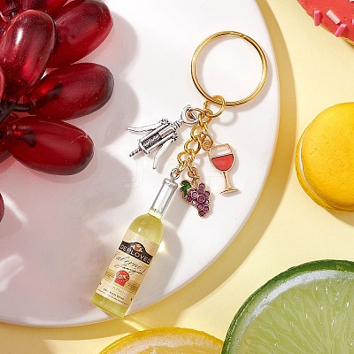 Resin & Glass & Alloy Keychain KEYC-JKC01158-1