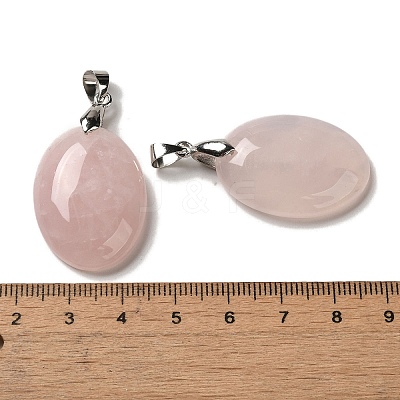 Natural Rose Quartz Pendants G-Z055-03P-12-1