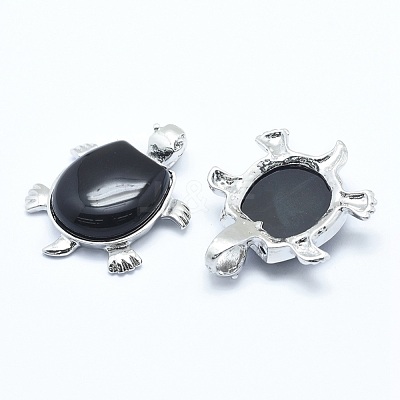 Natural Obsidian Pendant G-G759-B16-1
