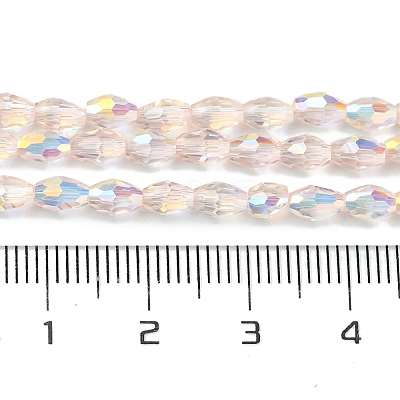 Transparent Electroplate Glass Beads Strands GLAA-K064-04A-AB02-1