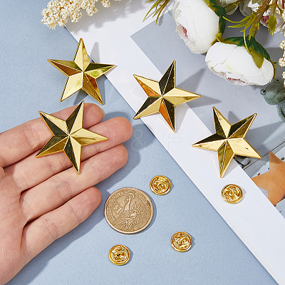 4Pcs Star Alloy Lapel Pin Backs for Backpack Clothes JEWB-FH0002-76-1